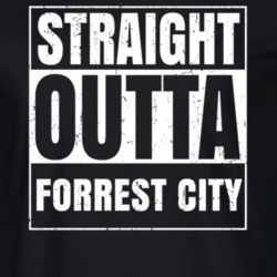 Straight Outta Forrest City Arkansas Parody Grunge City Father's Day Vneck T Shirt 21639659