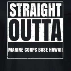 Straight Outta Marine Corps Base Hawaii Hawaii Parody Grunge City Father's Day Vneck T Shirt 21647088
