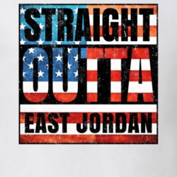Straight Outta East Jordan Michigan USA American City Patriotic Flag T Shirt 24178399