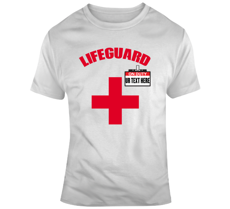 Life Guard On Duty Scary Halloween Costume Custom Text Put Your Text Here T Shirt