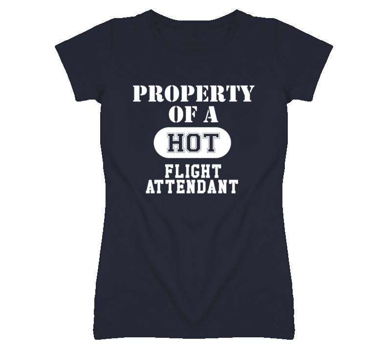 Property Of A Hot Flight Attendant Funny Job T Shirt