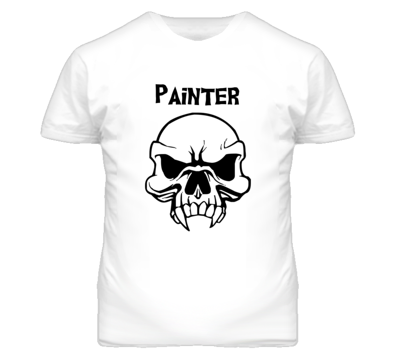 Painter Skull Design Mens T Shirt