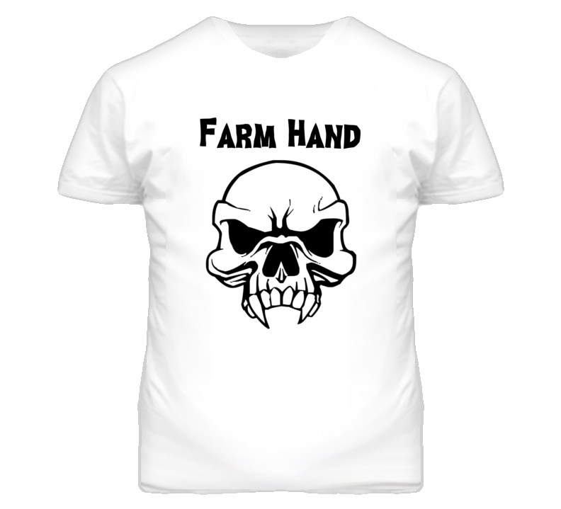 Farm Hand Skull Design Mens T Shirt