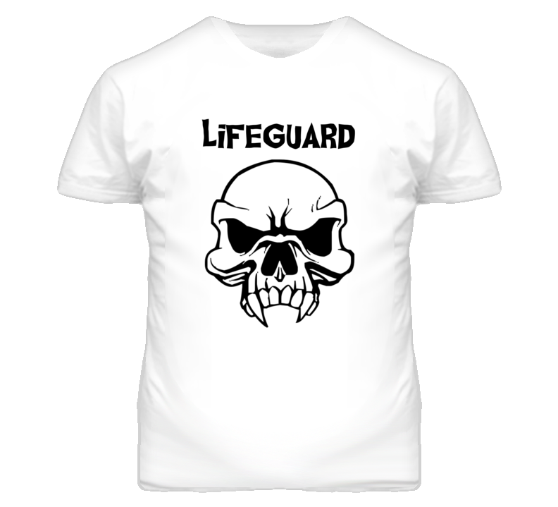Lifeguard Skull Design Mens T Shirt