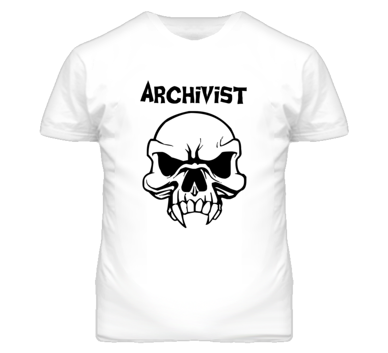 Archivist Skull Design Mens T Shirt
