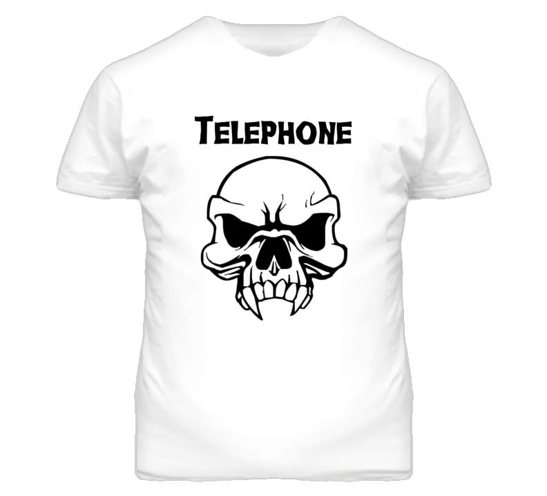 Telephone Skull Design Mens T Shirt