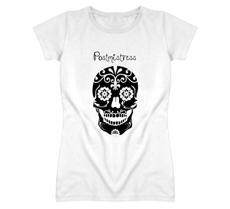 Postmistress Skull Design Cool Ladies T Shirt