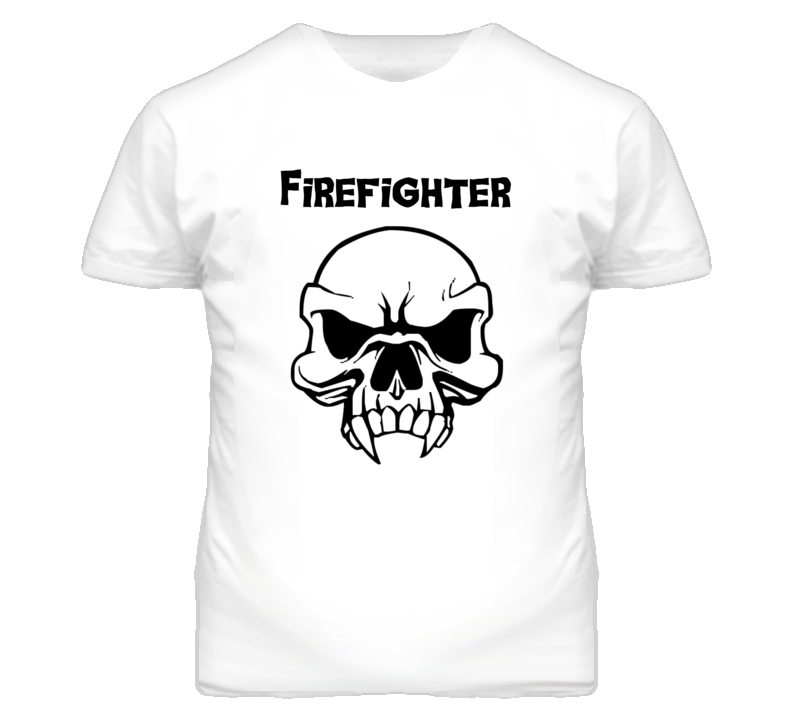 Firefighter Skull Design Mens T Shirt