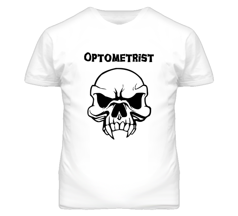 Optometrist Skull Design Mens T Shirt