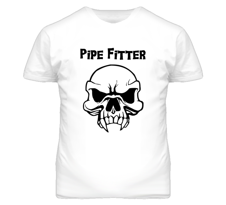 Pipe Fitter Skull Design Mens T Shirt