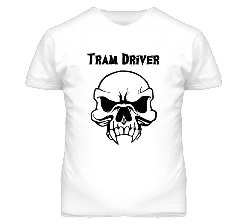 Tram Driver Skull Design Mens T Shirt