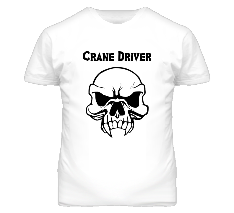 Crane Driver Skull Design Mens T Shirt