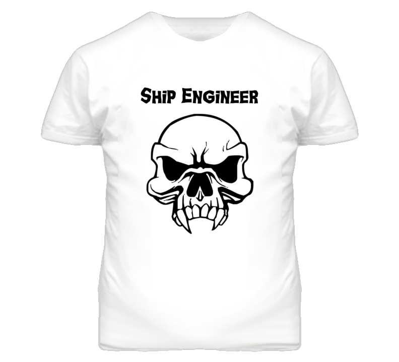Ship Engineer Skull Design Mens T Shirt