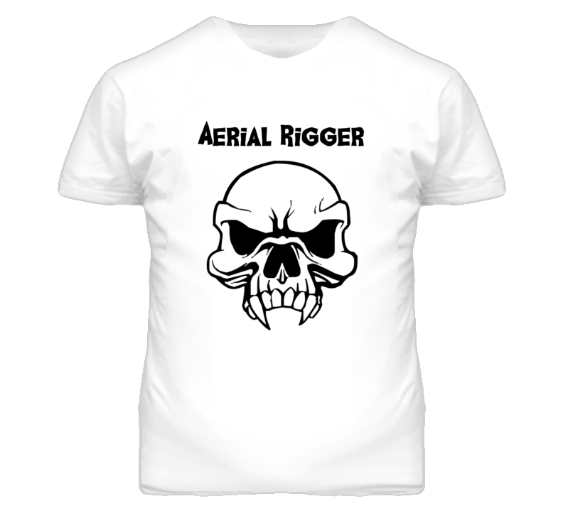 Aerial Rigger Skull Design Mens T Shirt