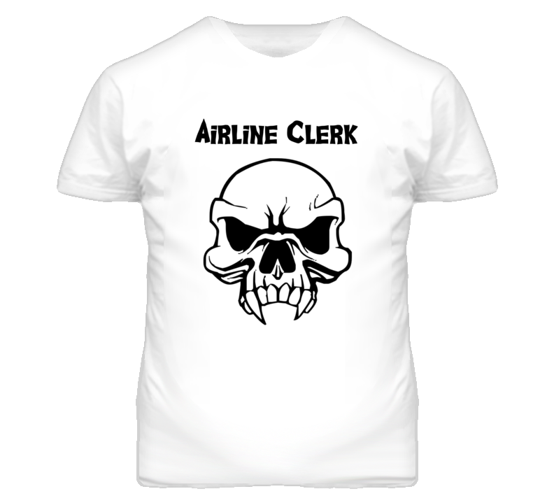 Airline Clerk Skull Design Mens T Shirt Airline Clerk Skull Design Mens T Shirt
