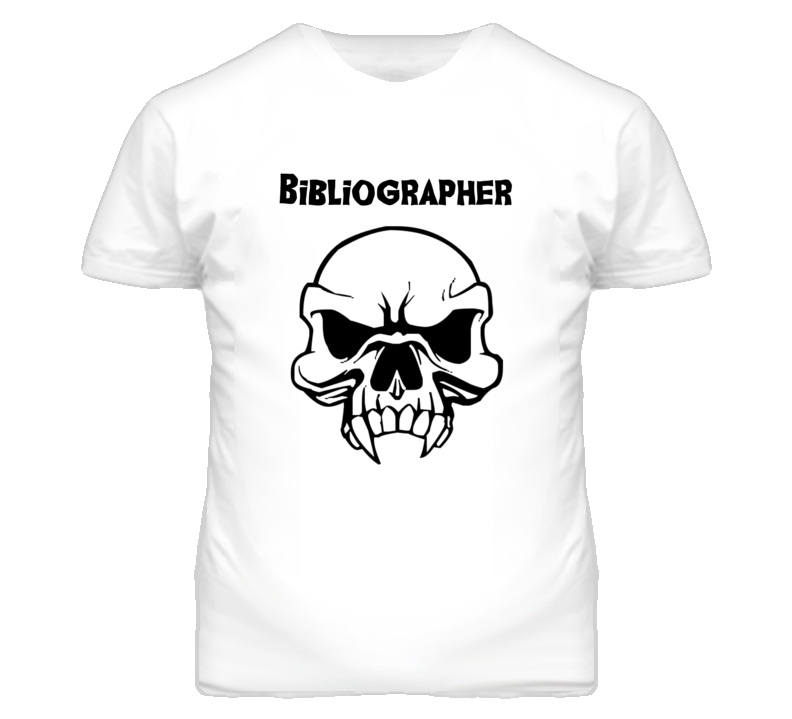 Bibliographer Skull Design Mens T Shirt