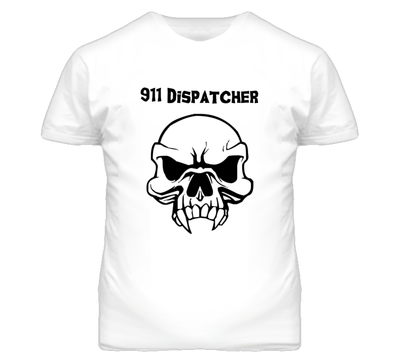 911 Dispatcher Skull Design Mens T Shirt