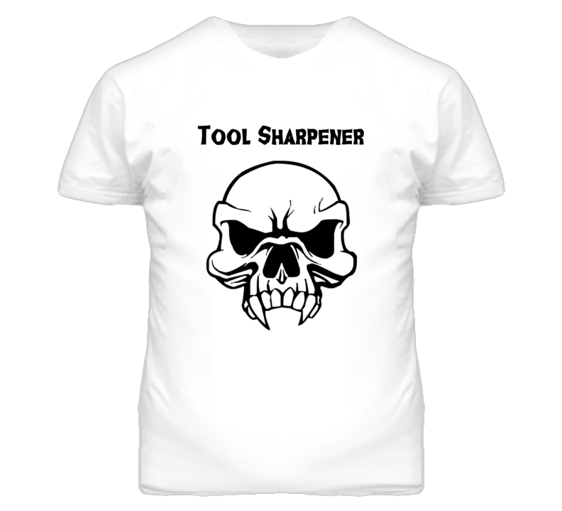 Tool Sharpener Skull Design Mens T Shirt