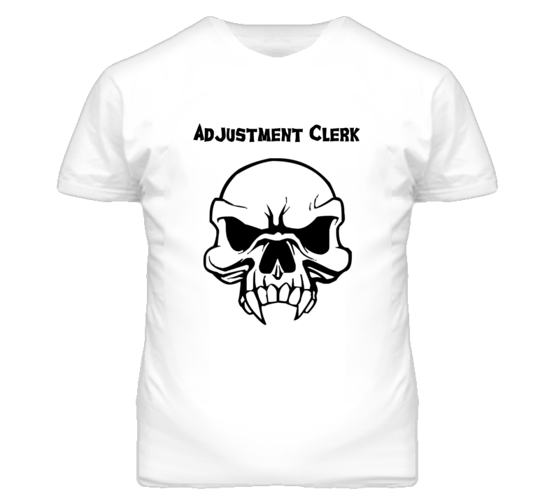 Adjustment Clerk Skull Design Mens T Shirt