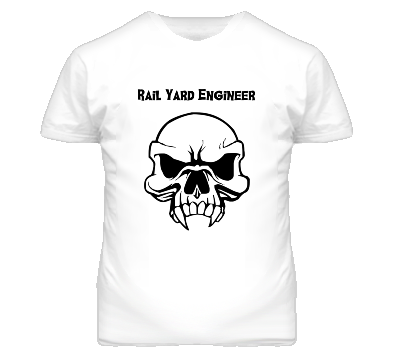 Rail Yard Engineer Skull Design Mens T Shirt Rail Yard Engineer Skull Design Mens T Shirt