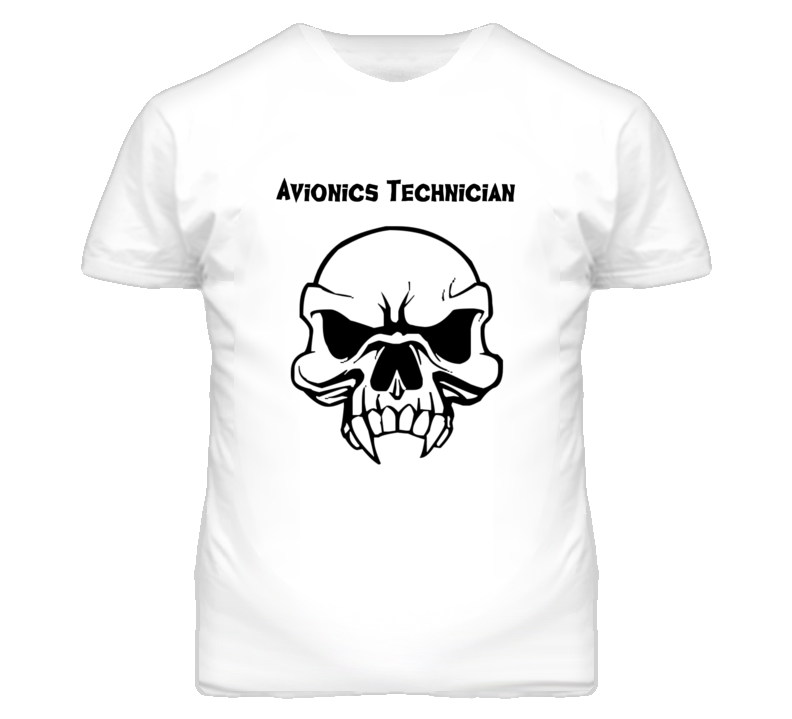 Avionics Technician Skull Design Mens T Shirt