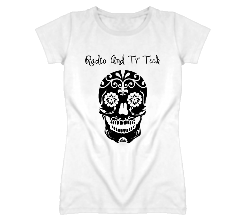 Radio And Tv Tech Skull Design Cool Ladies T Shirt Radio And Tv Tech Skull Design Cool Ladies T Shirt