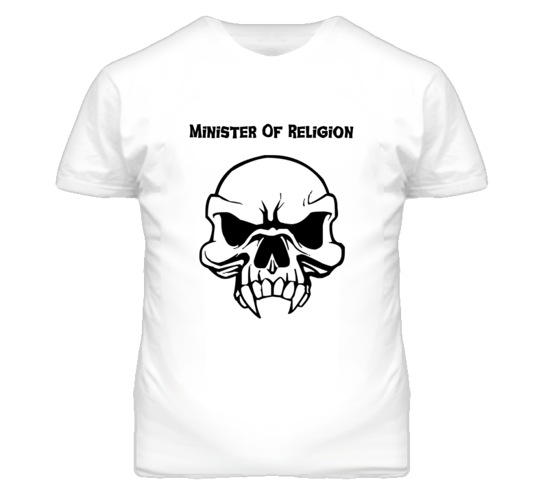 Minister Of Religion Skull Design Mens T Shirt