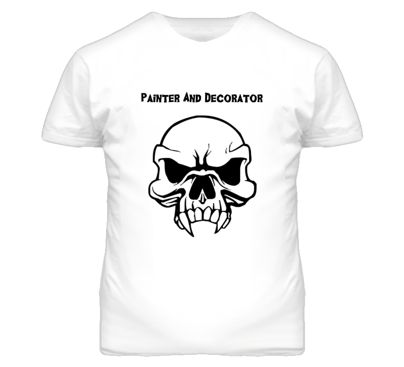 Painter And Decorator Skull Design Mens T Shirt