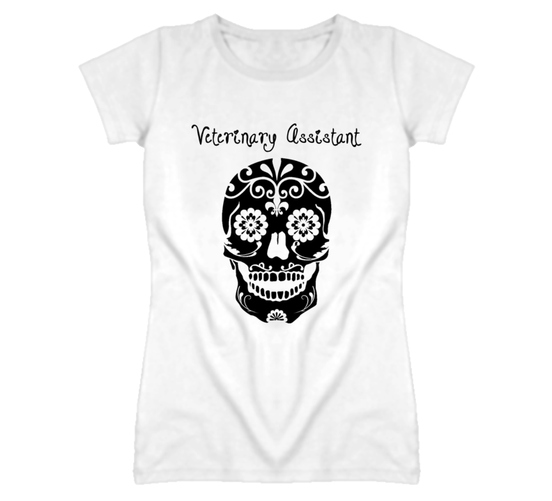 Veterinary Assistant Skull Design Cool Ladies T Shirt Veterinary Assistant Skull Design Cool Ladies T Shirt