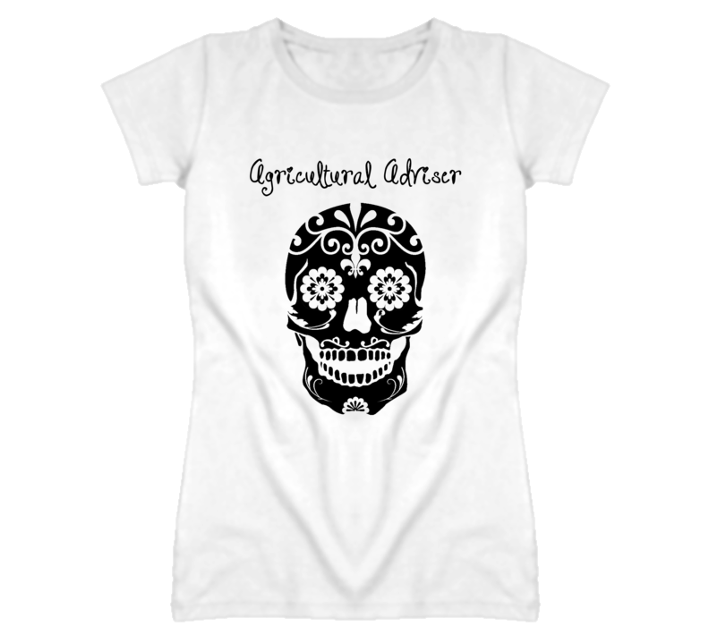 Agricultural Adviser Skull Design Cool Ladies T Shirt Agricultural Adviser Skull Design Cool Ladies T Shirt