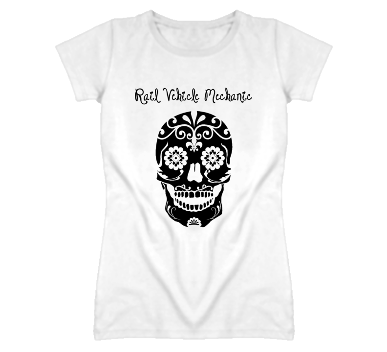 Rail Vehicle Mechanic Skull Design Cool Ladies T Shirt Rail Vehicle Mechanic Skull Design Cool Ladies T Shirt