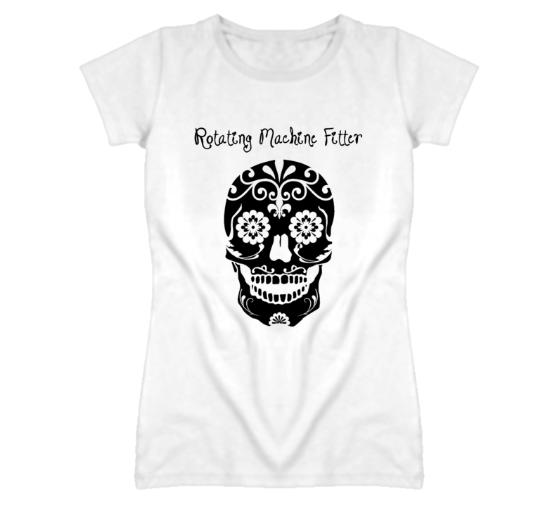 Rotating Machine Fitter Skull Design Cool Ladies T Shirt Rotating Machine Fitter Skull Design Cool Ladies T Shirt