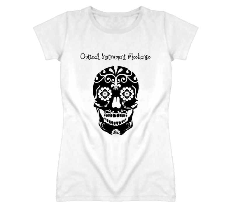 Optical Instrument Mechanic Skull Design Cool Ladies T Shirt Optical Instrument Mechanic Skull Design Cool Ladies T Shirt