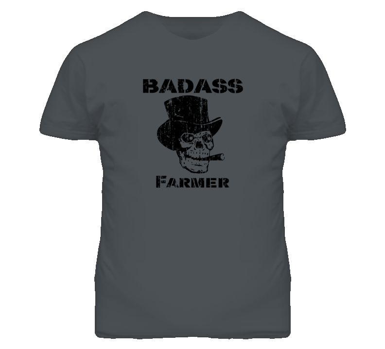 Badass Farmer Skull Occupation T Shirt