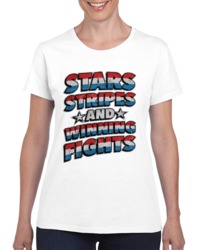 Stars Stripes And Winning Fights Ladies T Shirt 34272097