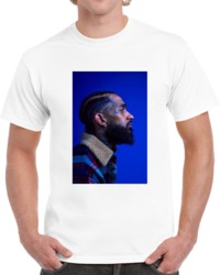 Nipsey Hussle Blue Profile Rap T Shirt 35850466