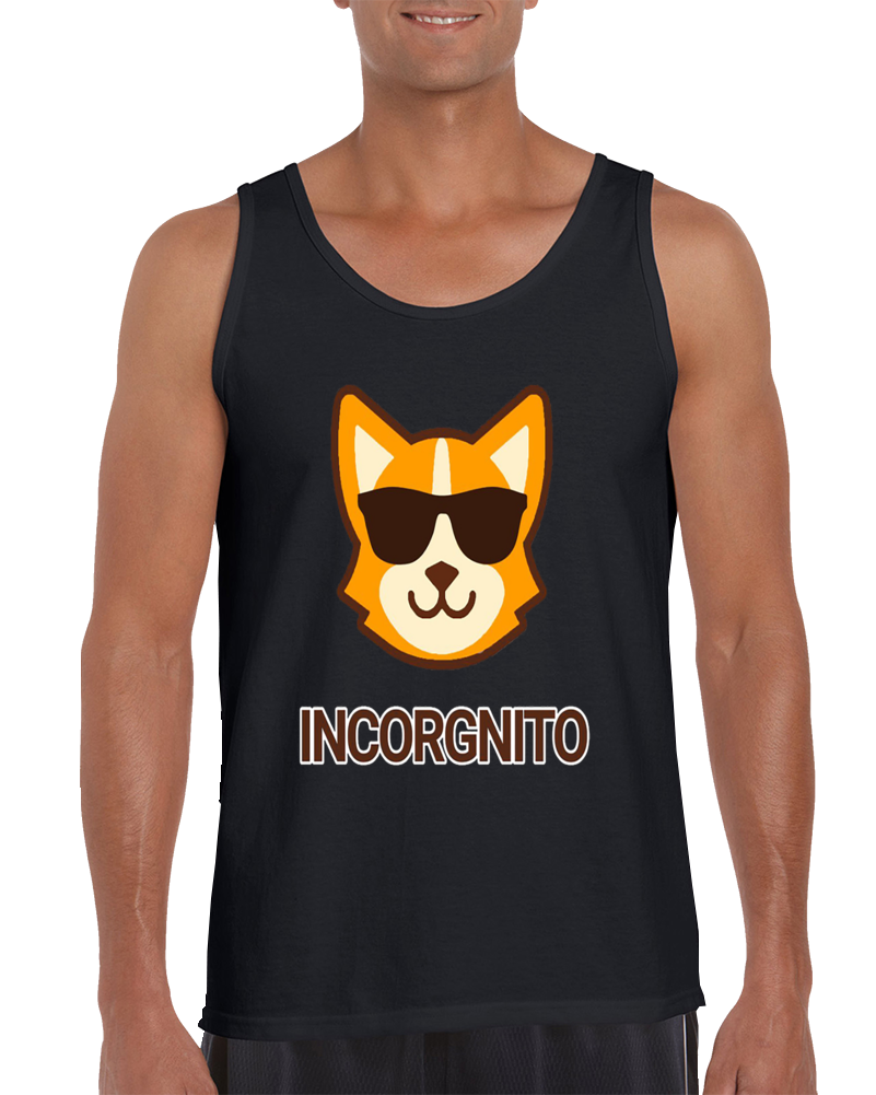 Incorgnito - Funny Corgi Dog Incognito Pun Tank Top