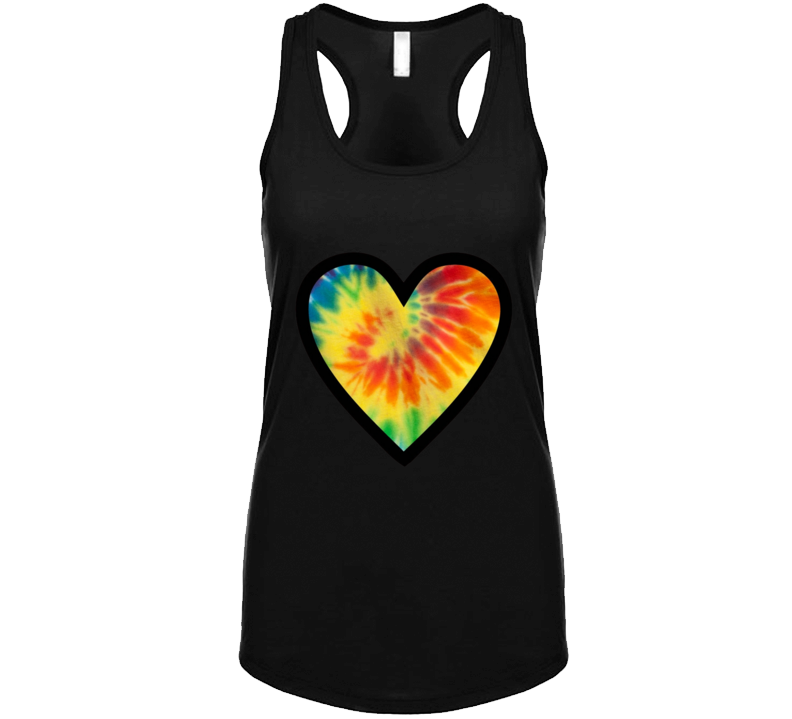 Tie-dyed Heart Ladies Tank Top