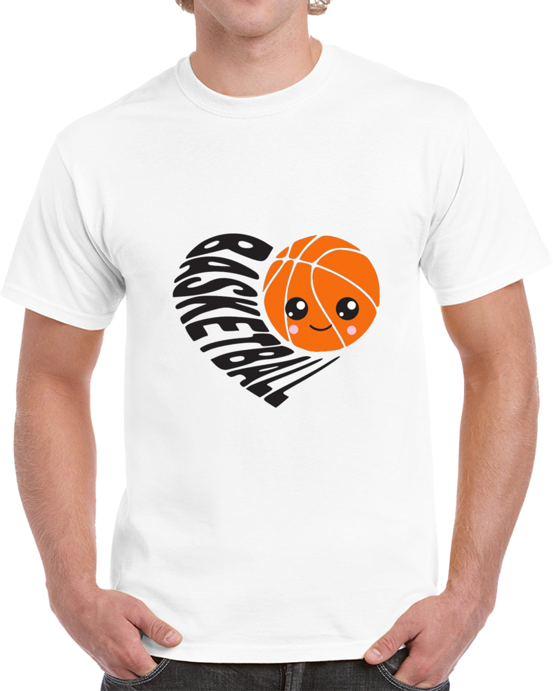 I Love Basketball Heart Emoji T Shirt