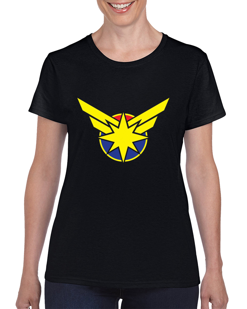 Captain Marvel Logo Ladies T Shirt