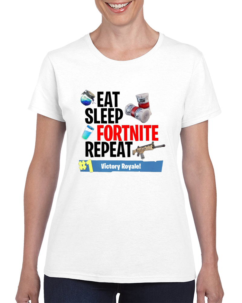 eat sleep fortnite repeat t shirt