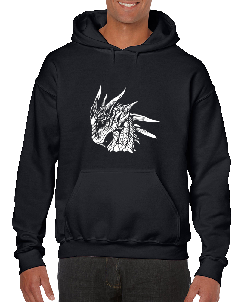 Black And White Dragon Hoodie