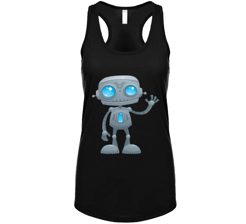 Waving Robot Ladies Tank Top