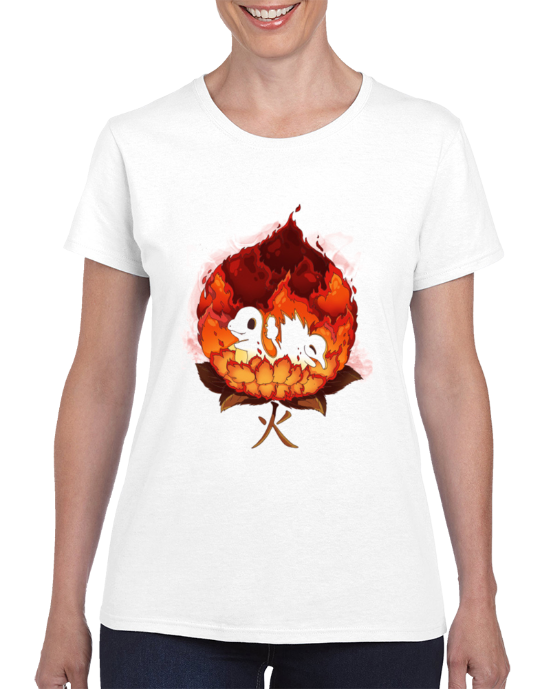 Fire Flower Pok&Atilde;&uml; Ladies T Shirt