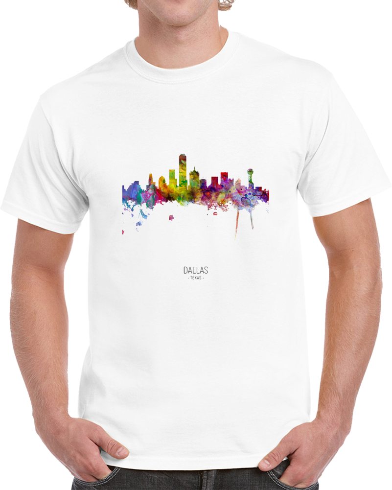 Dallas Texas Rainbow Skyline T Shirt