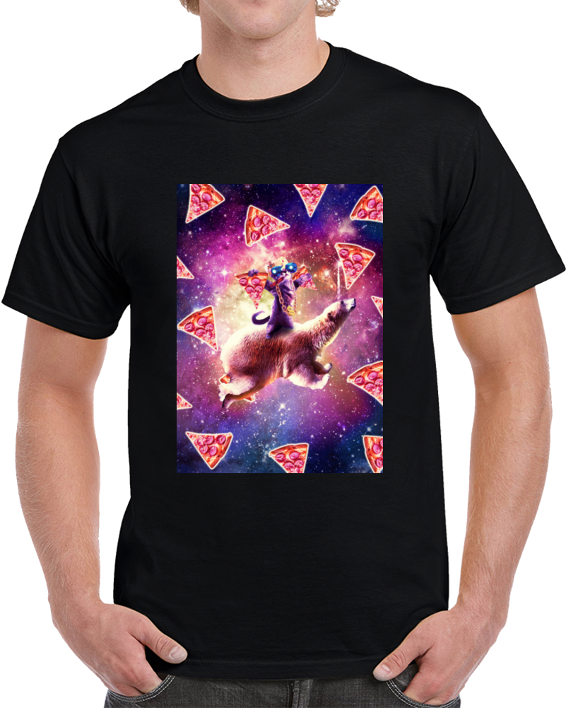 Cat On Polar Bear 2 Random Galaxy T Shirt