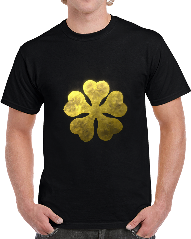 5 Leaf Clover Gold Crest T Shirt