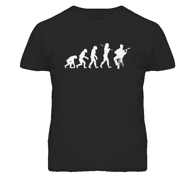 Evolution of Man to Classical Guitarist Funny Distressed Look T Shirt Evolution of Man to Classical Guitarist Funny Distressed Look T Shirt
