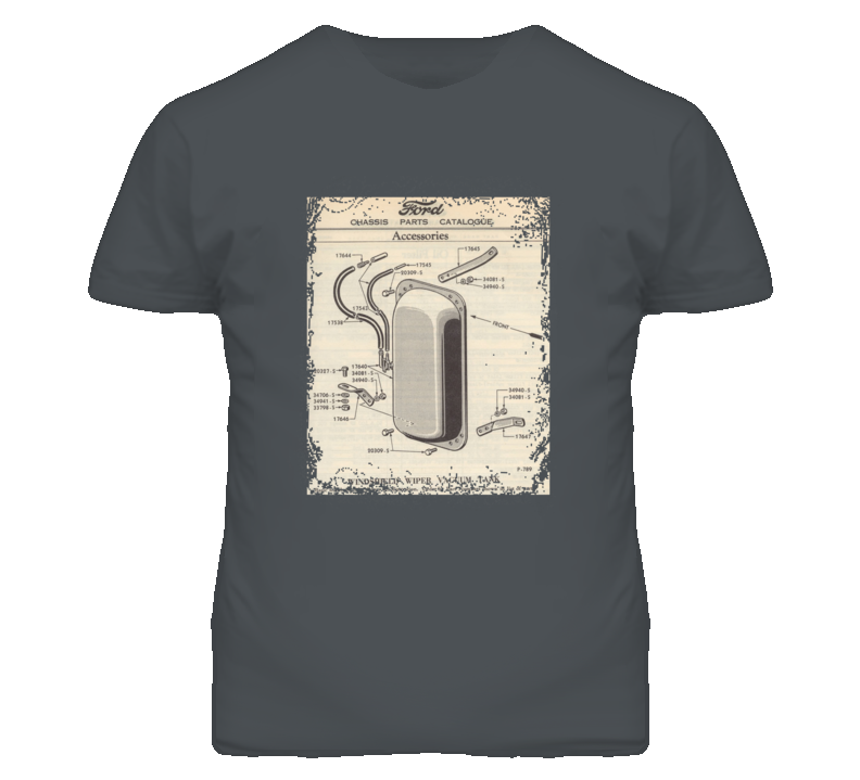 Ford Windshield Wiper Vacuum Tank Assembly Schematic Faded Look T Shirt Ford Windshield Wiper Vacuum Tank Assembly Schematic Faded Look T Shirt