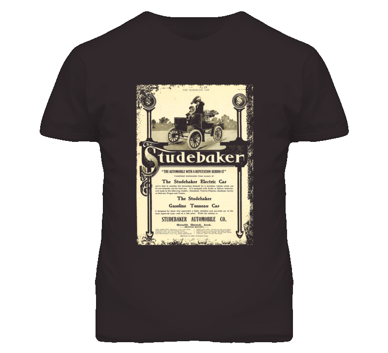 Studebaker Electric Car Vintage Ad Distressed Faded Look T Shirt Studebaker Electric Car Vintage Ad Distressed Faded Look T Shirt